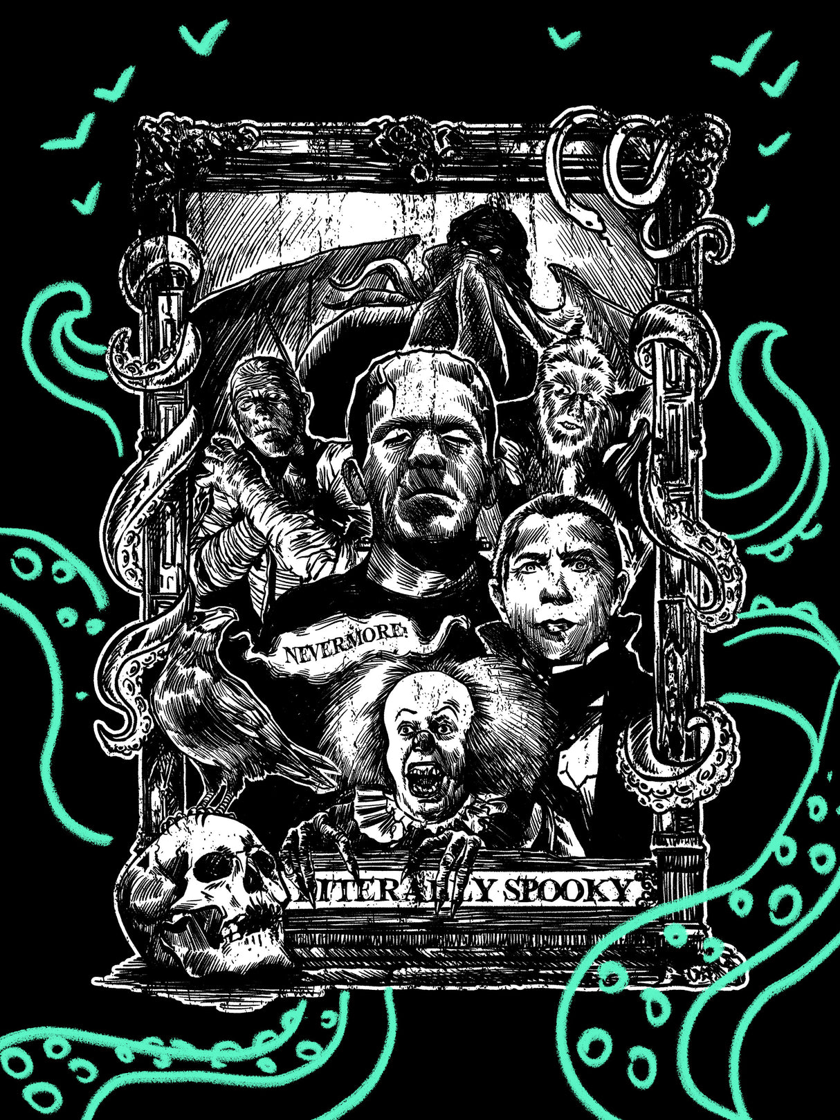 Classic Monsters - Literally Spooky | Tee