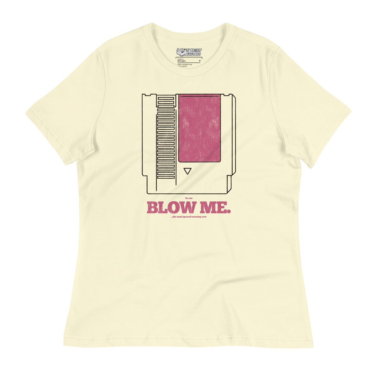 Blow Me (NES cartridge) / Women's Relaxed T-Shirt - Nissimoo Corporation - Vintage t-shirts - 90s fashion - retro style