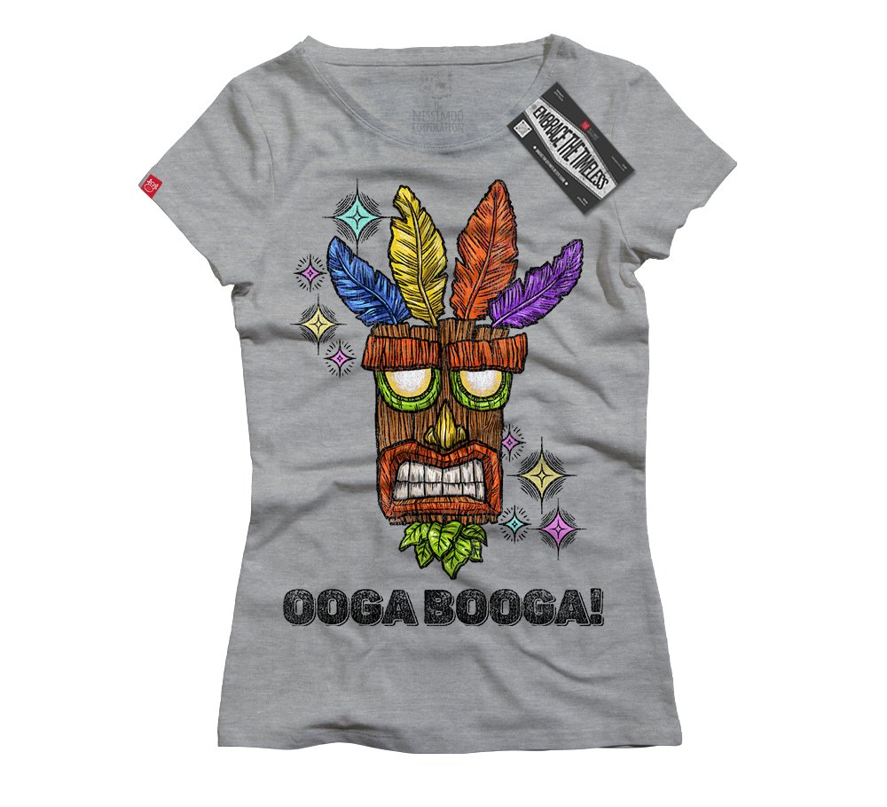 Crash bandicoot - Ooga Booga Mask - Nissimoo Corporation - Vintage t-shirts - 90s fashion - retro style