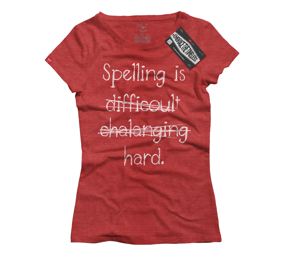 Funny - Spelling is Hard - Nissimoo Corporation - Vintage t-shirts - 90s fashion - retro style