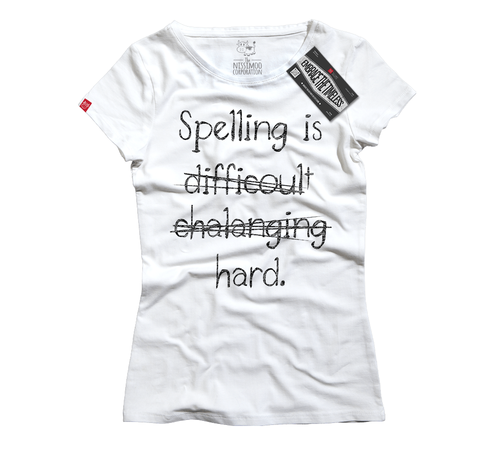 Funny - Spelling is Hard - Nissimoo Corporation - Vintage t-shirts - 90s fashion - retro style