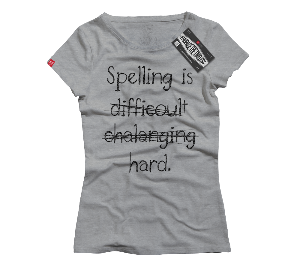 Funny - Spelling is Hard - Nissimoo Corporation - Vintage t-shirts - 90s fashion - retro style