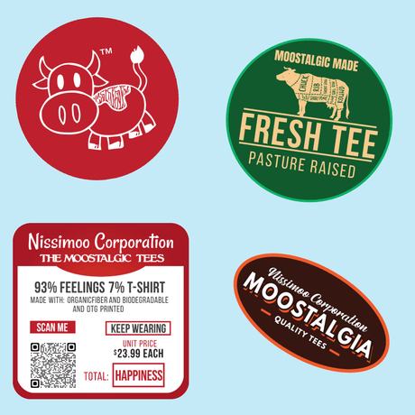 Nissimoo Fresh Meat Bubble stickers - Nissimoo Corporation - Vintage t-shirts - 90s fashion - retro style