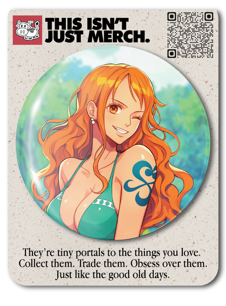 One Piece happy Nami Pin Button
