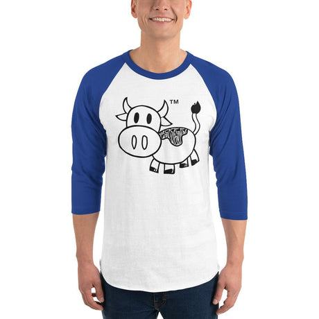 The Nissimoo Happy Cow 3/4 sleeve raglan shirt - Nissimoo Corporation - Vintage t-shirts - 90s fashion - retro style